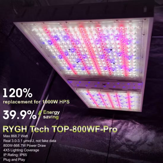 Iluminação de horticultura para cultivo interno de plantas hidropônicas lâmpada à prova d'água agricultura vertical dossel superior melhor espectro completo vermelho UV IR 600W 800W 1000W LED luz de cultivo
